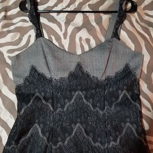 Gray and black lace dress